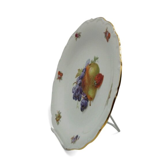 BAVARIA SCHUMANN Arzberg Fruit Platter Plate Gold Trim Germany Vintage 12" - Picture 5 of 11